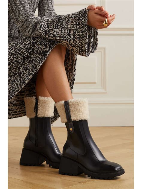 chloe betty shearling boots dupe|shearling cuff boots.